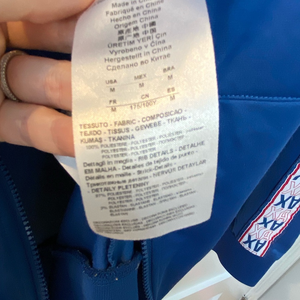 Armani Exchange Blue zipper jacket with white and red logo - Picture 8 of 9